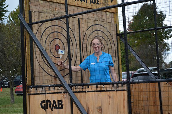 Lauren Smith with a bullseye on her first try.